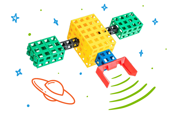 satellite made from Kid Spark blocks