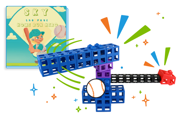 adaptive baseball bat made of Kid Spark blocks