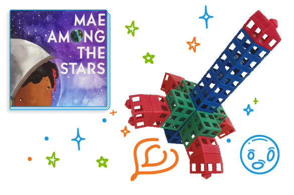 rocket made of Kid Spark blocks