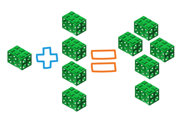 addition equation made of Kid Spark blocks