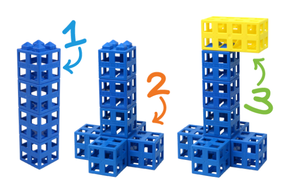 steps to build a flagpole made of Kid Spark blocks