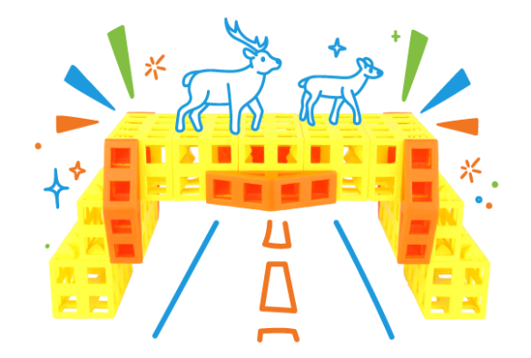 wildlife crossing made of Kid Spark blocks